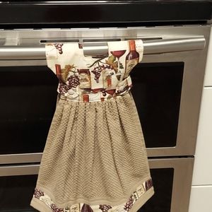 Wine printed Hanging Towel Dress